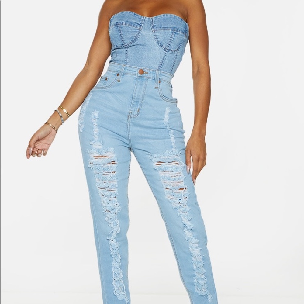 PLT Shape Light Wash Extreme Rip Skinny Jeans - 12